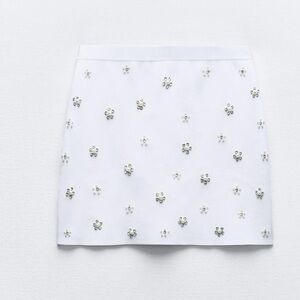 BEADED JEWEL KNIT MINI SKIRT